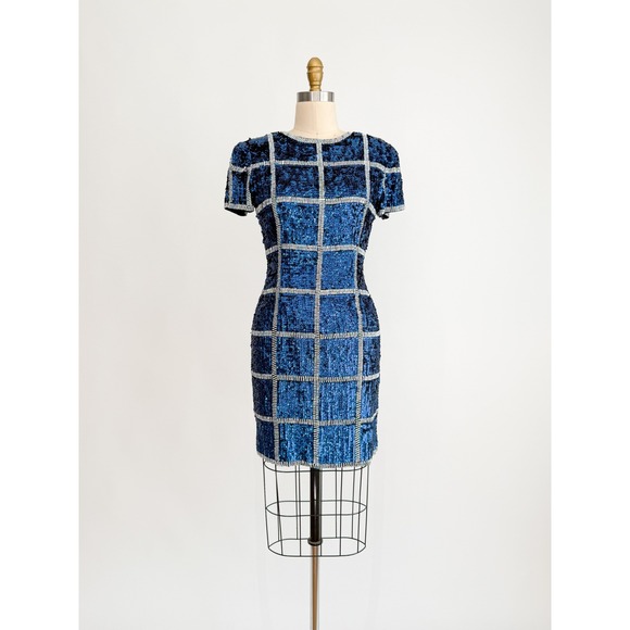 navy blue sequin beaded dress 80s vtg silk cocktail mini dress XS-S - www.disolcolor.com navy blue sequin beaded dress 80s vtg silk cocktail mini dress XS-S - www.disolcolor.com
